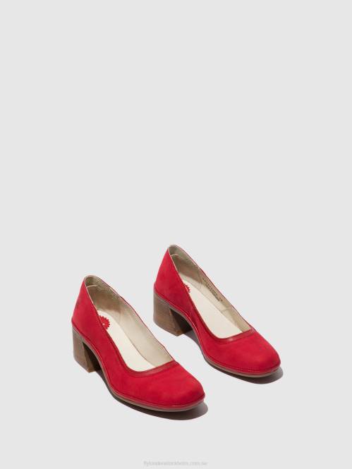 klassiska pumps skor lade372 kvinnor Fly London 2T02690 läppstift rött