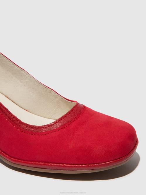 klassiska pumps skor lade372 kvinnor Fly London 2T02690 läppstift rött