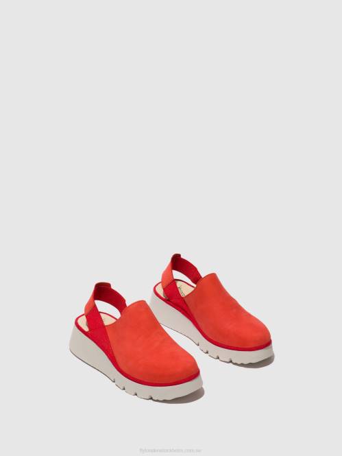 sling-back skor plog430 kvinnor Fly London 2T02644 djävulsröd