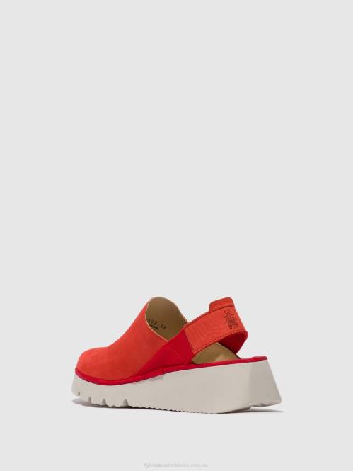 sling-back skor plog430 kvinnor Fly London 2T02644 djävulsröd