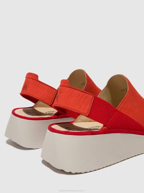 sling-back skor plog430 kvinnor Fly London 2T02644 djävulsröd