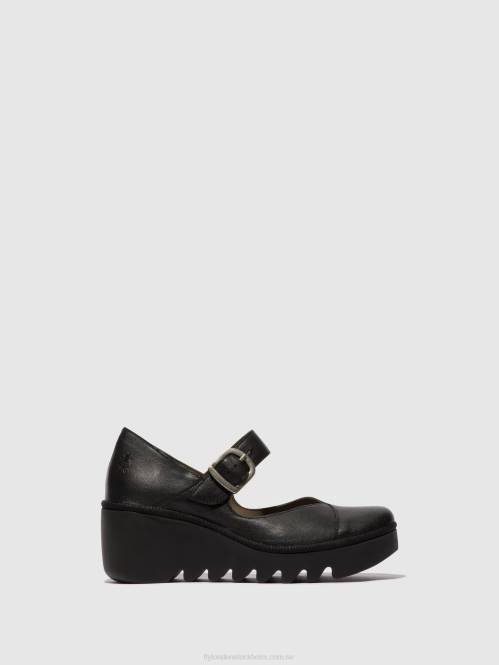 spänne skor baxe428 kvinnor Fly London 2T02620 svart