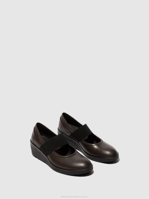 elastiska skor nara547 kvinnor Fly London 2T02687 brun