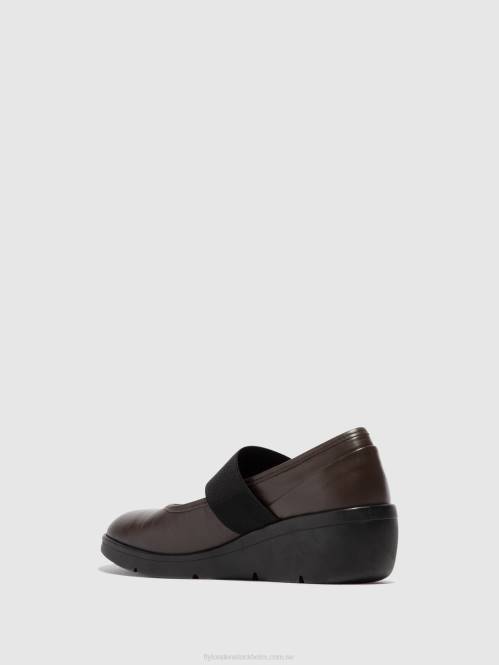 elastiska skor nara547 kvinnor Fly London 2T02687 brun