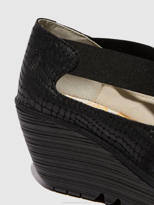 elastiska skor yoly402 kvinnor Fly London 2T02684 svart