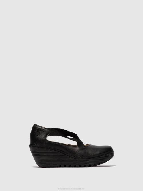 elastiska skor yoly402 kvinnor Fly London 2T02684 svart