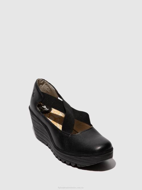 elastiska skor yoly402 kvinnor Fly London 2T02684 svart