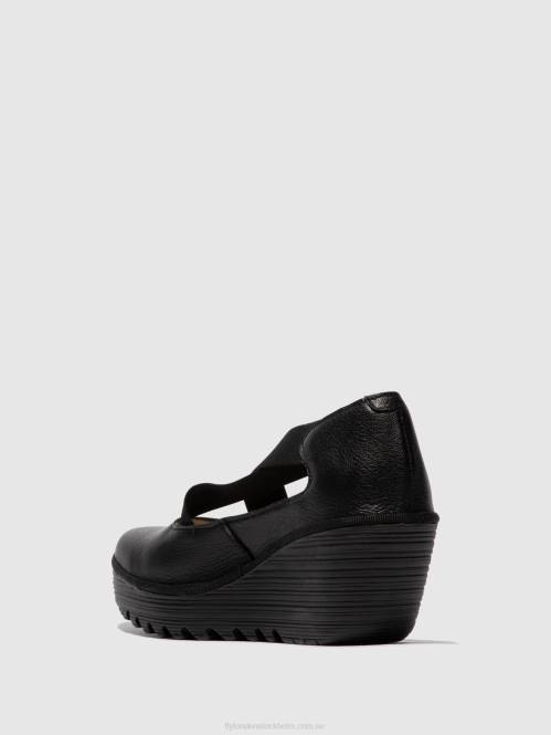elastiska skor yoly402 kvinnor Fly London 2T02684 svart