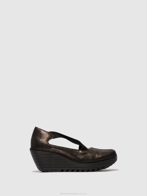 elastiska skor yoly402 kvinnor Fly London 2T02685 grafit