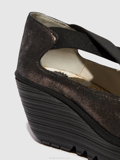 elastiska skor yoly402 kvinnor Fly London 2T02685 grafit