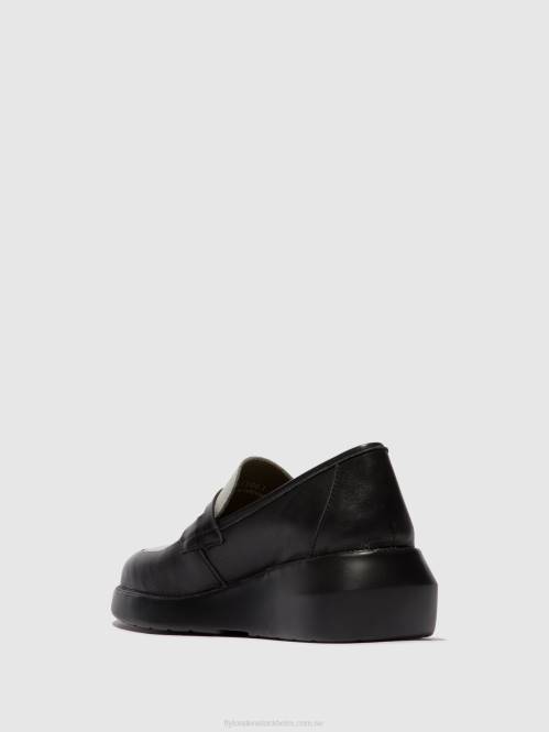 loafers skor blar513 kvinnor Fly London 2T02678 svart/grå