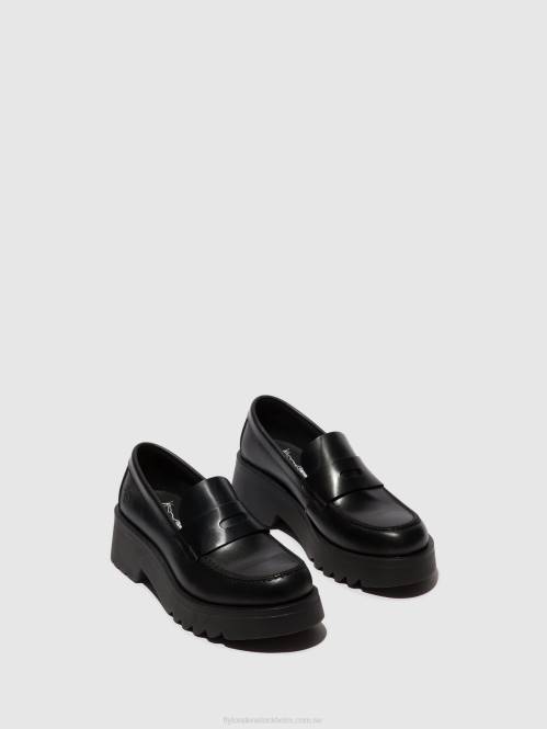 loafers skor vallgrav948 kvinnor Fly London 2T02653 svart (svart sula)