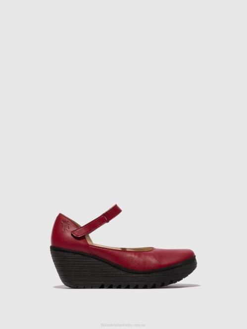 mary jane skor yawo345 kvinnor Fly London 2T02669 röd