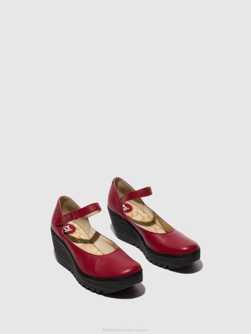mary jane skor yawo345 kvinnor Fly London 2T02669 röd