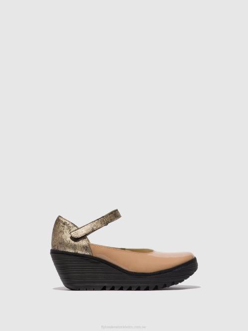 mary jane skor yawo345 kvinnor Fly London 2T02671 capuccino/champagne