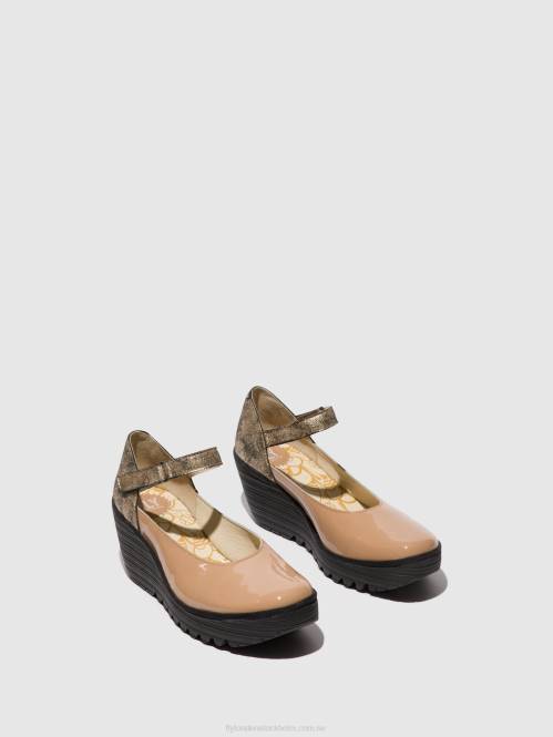 mary jane skor yawo345 kvinnor Fly London 2T02671 capuccino/champagne