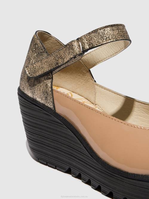 mary jane skor yawo345 kvinnor Fly London 2T02671 capuccino/champagne