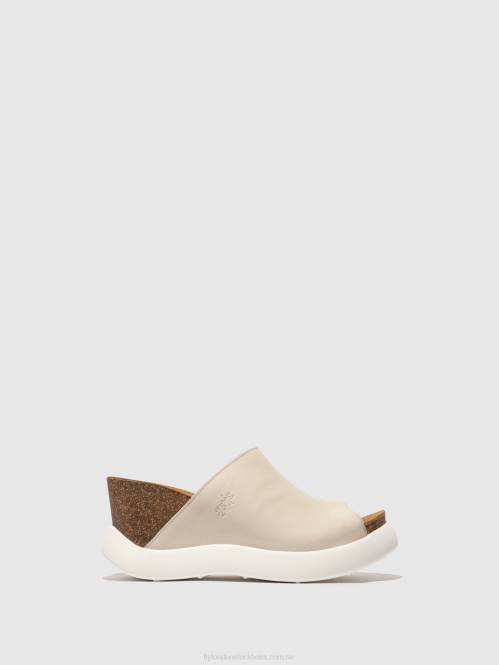 slip-on mulor gino966 kvinnor Fly London 2T02365 off-white