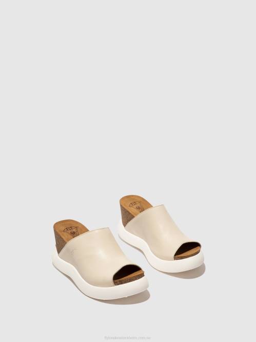 slip-on mulor gino966 kvinnor Fly London 2T02365 off-white