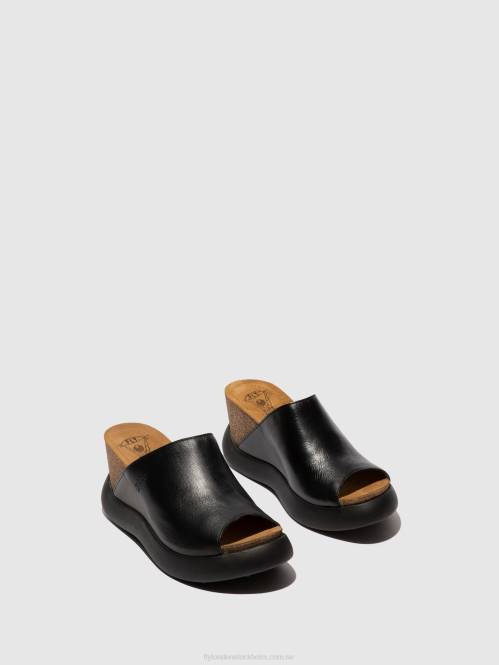 slip-on mulor gino966 kvinnor Fly London 2T02366 svart