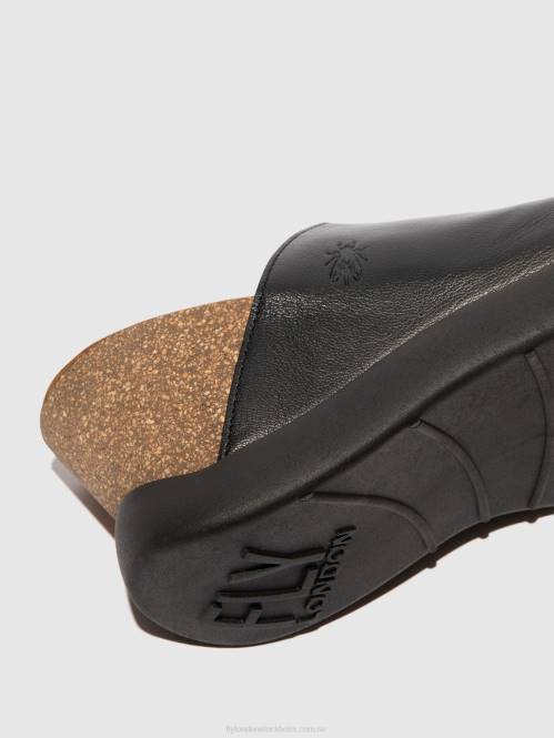 slip-on mulor gino966 kvinnor Fly London 2T02366 svart