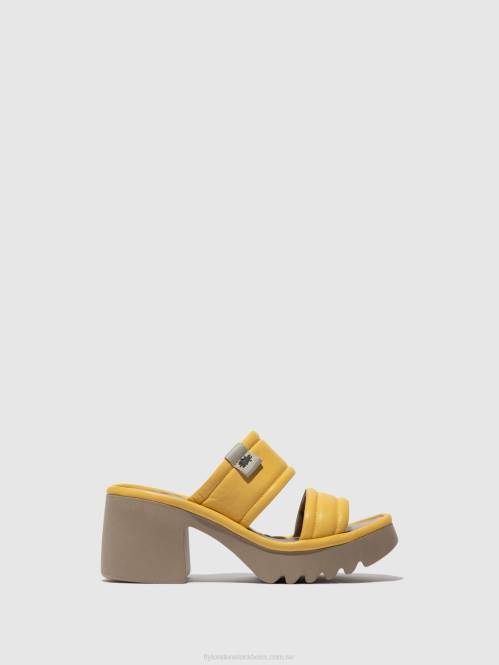 slip-on mulor mava432 kvinnor Fly London 2T02364 gul