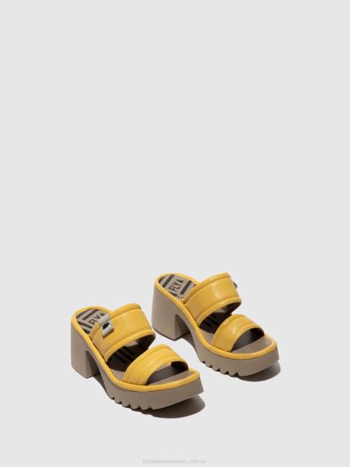 slip-on mulor mava432 kvinnor Fly London 2T02364 gul