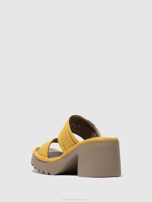 slip-on mulor mava432 kvinnor Fly London 2T02364 gul