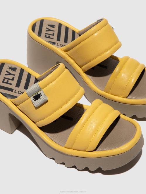 slip-on mulor mava432 kvinnor Fly London 2T02364 gul