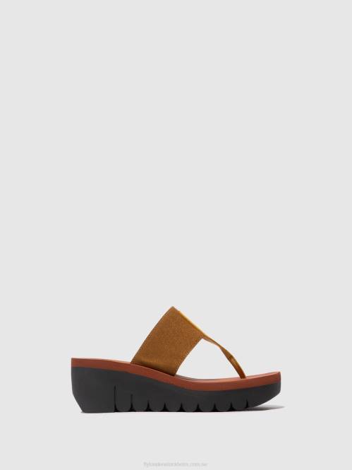 slip-on mulor yomu725 kvinnor Fly London 2T02359 humla/kamel (tegelsten)