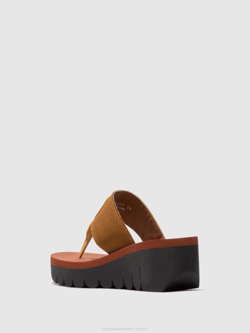 slip-on mulor yomu725 kvinnor Fly London 2T02359 humla/kamel (tegelsten)