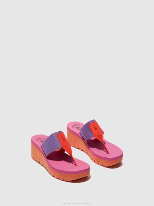 slip-on mulor yomu725 kvinnor Fly London 2T02360 orange/violett (rosa)
