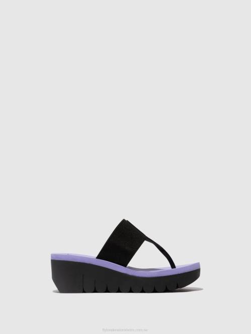 slip-on mulor yomu725 kvinnor Fly London 2T02361 svart (viola)