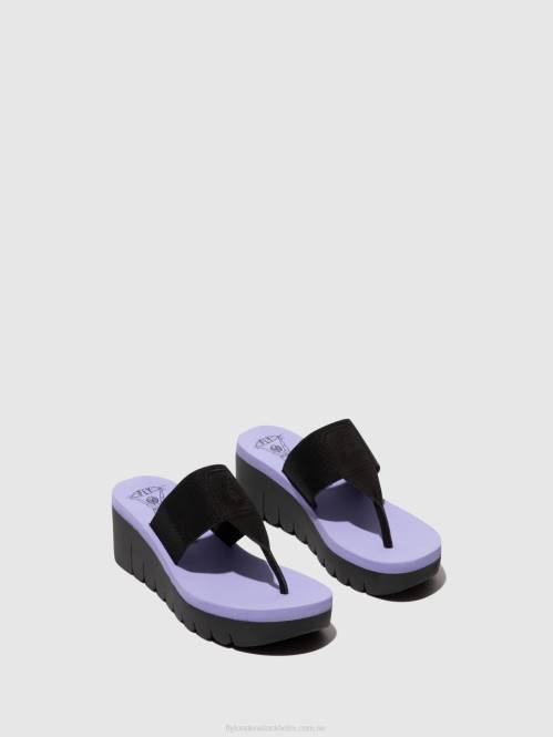 slip-on mulor yomu725 kvinnor Fly London 2T02361 svart (viola)
