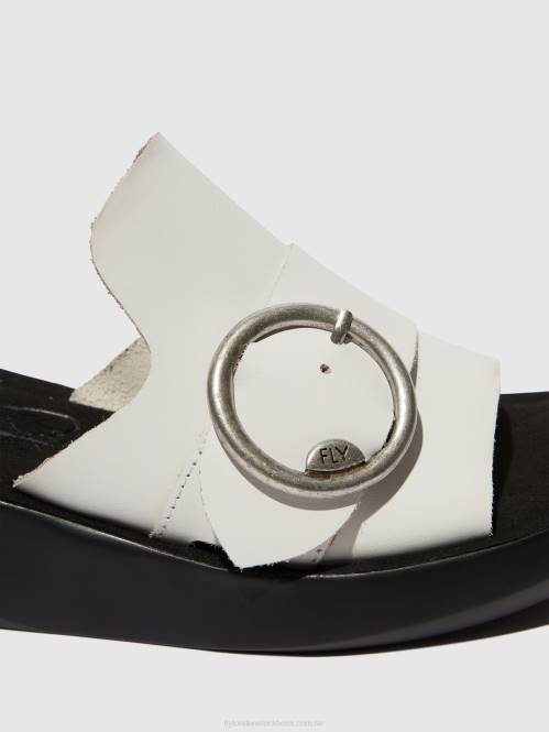 spänne mule beyd925 kvinnor Fly London 2T02380 off-white