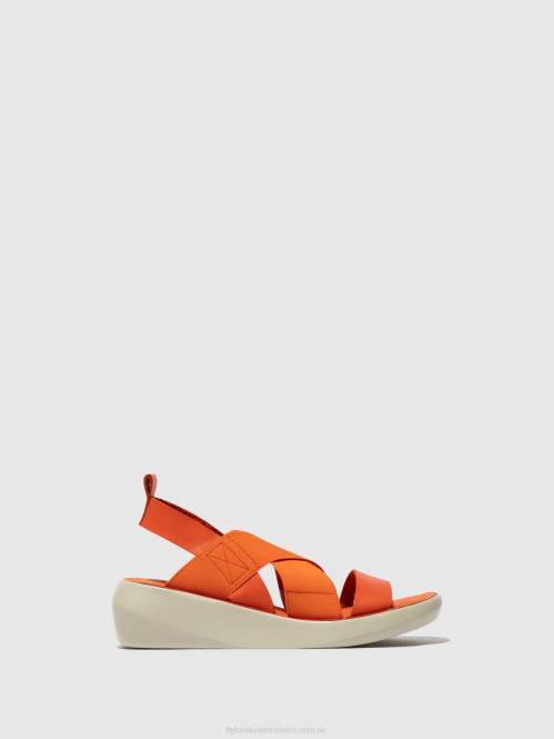 crossover sandaler baji848 kvinnor Fly London 2T02590 korall