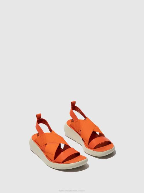 crossover sandaler baji848 kvinnor Fly London 2T02590 korall