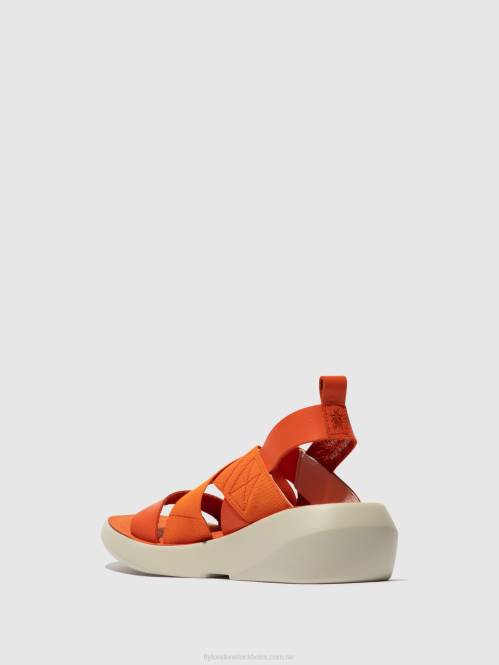crossover sandaler baji848 kvinnor Fly London 2T02590 korall