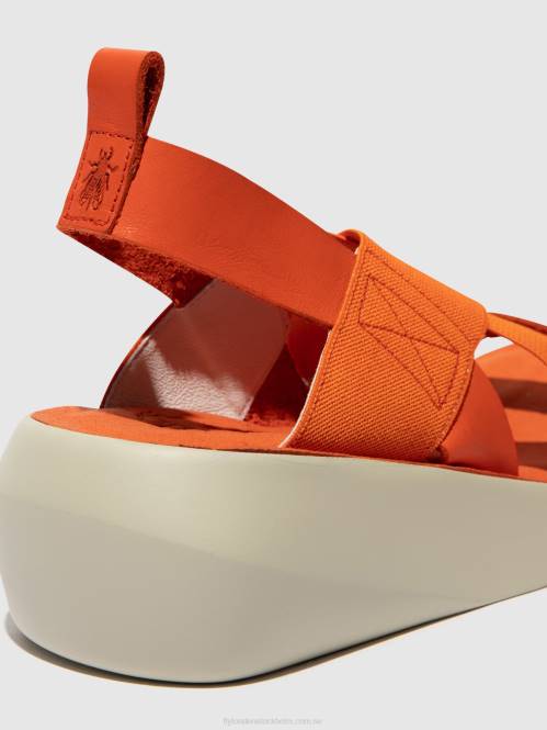 crossover sandaler baji848 kvinnor Fly London 2T02590 korall