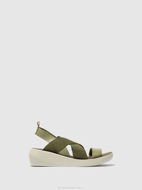 crossover sandaler baji848 kvinnor Fly London 2T02592 smog