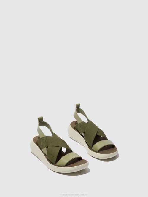 crossover sandaler baji848 kvinnor Fly London 2T02592 smog