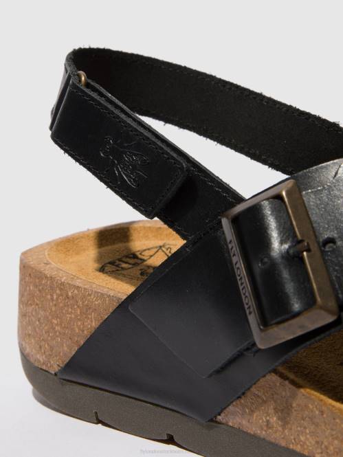 crossover sandaler chlo852 kvinnor Fly London 2T02588 svart