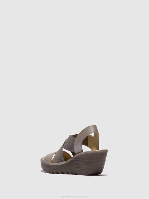 crossover sandaler yaji888 kvinnor Fly London 2T02615 silver