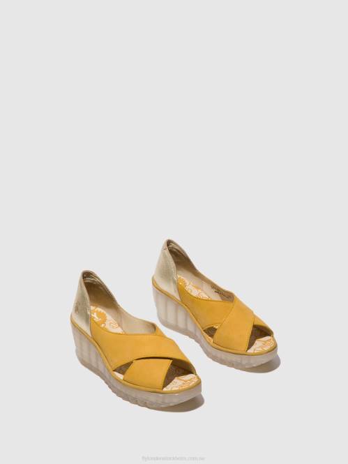 crossover sandaler yoma307 kvinnor Fly London 2T02490 humla/guld