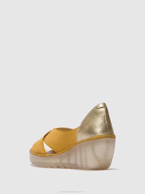crossover sandaler yoma307 kvinnor Fly London 2T02490 humla/guld