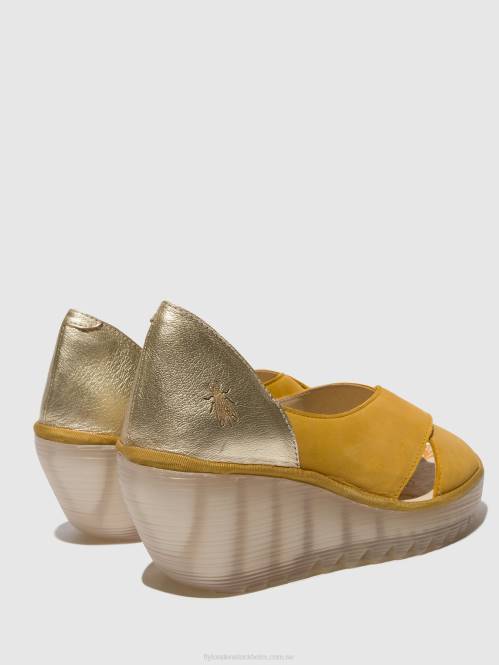 crossover sandaler yoma307 kvinnor Fly London 2T02490 humla/guld