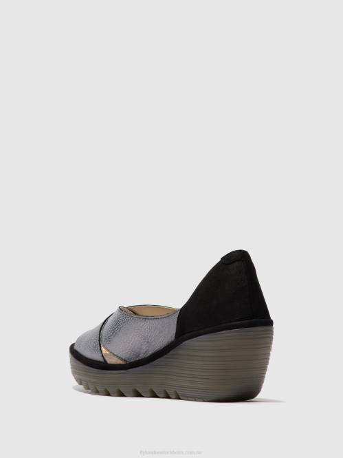 crossover sandaler yoma307 kvinnor Fly London 2T02560 grå/svart