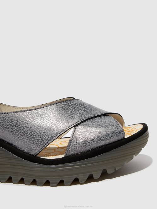 crossover sandaler yoma307 kvinnor Fly London 2T02560 grå/svart