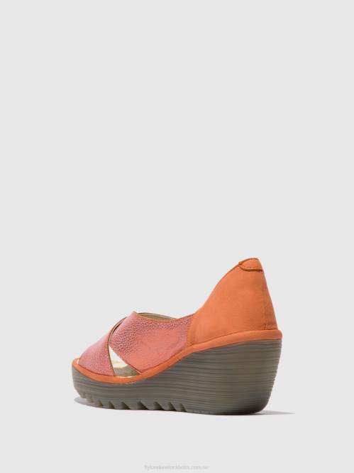 crossover sandaler yoma307 kvinnor Fly London 2T02564 lax/persika