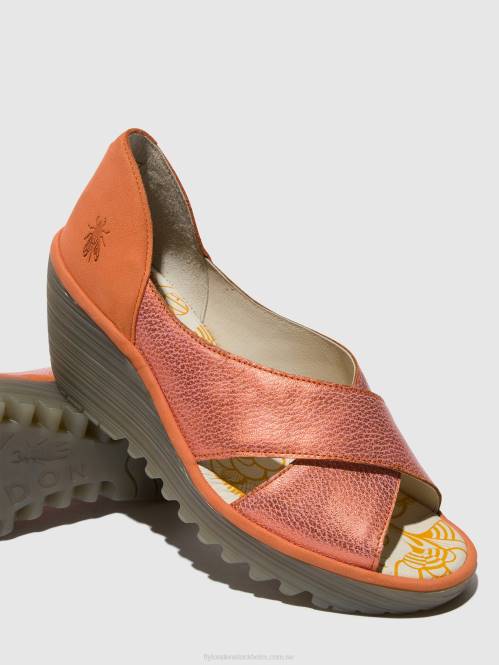 crossover sandaler yoma307 kvinnor Fly London 2T02564 lax/persika